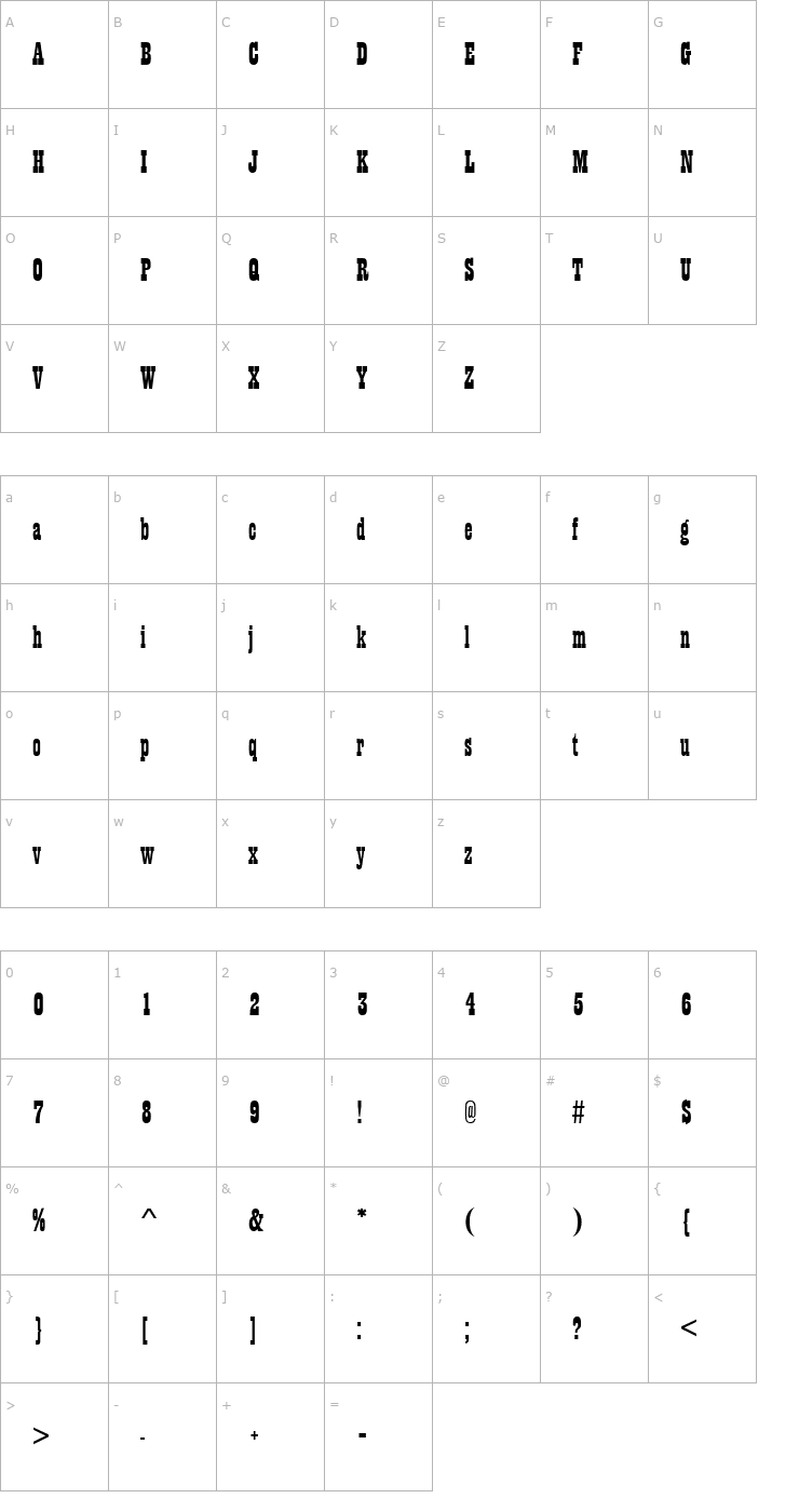 Character Map Playhouse Regular Font