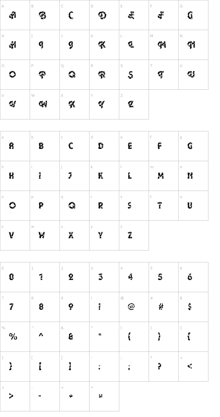 Character Map Plaza32 Becker Font
