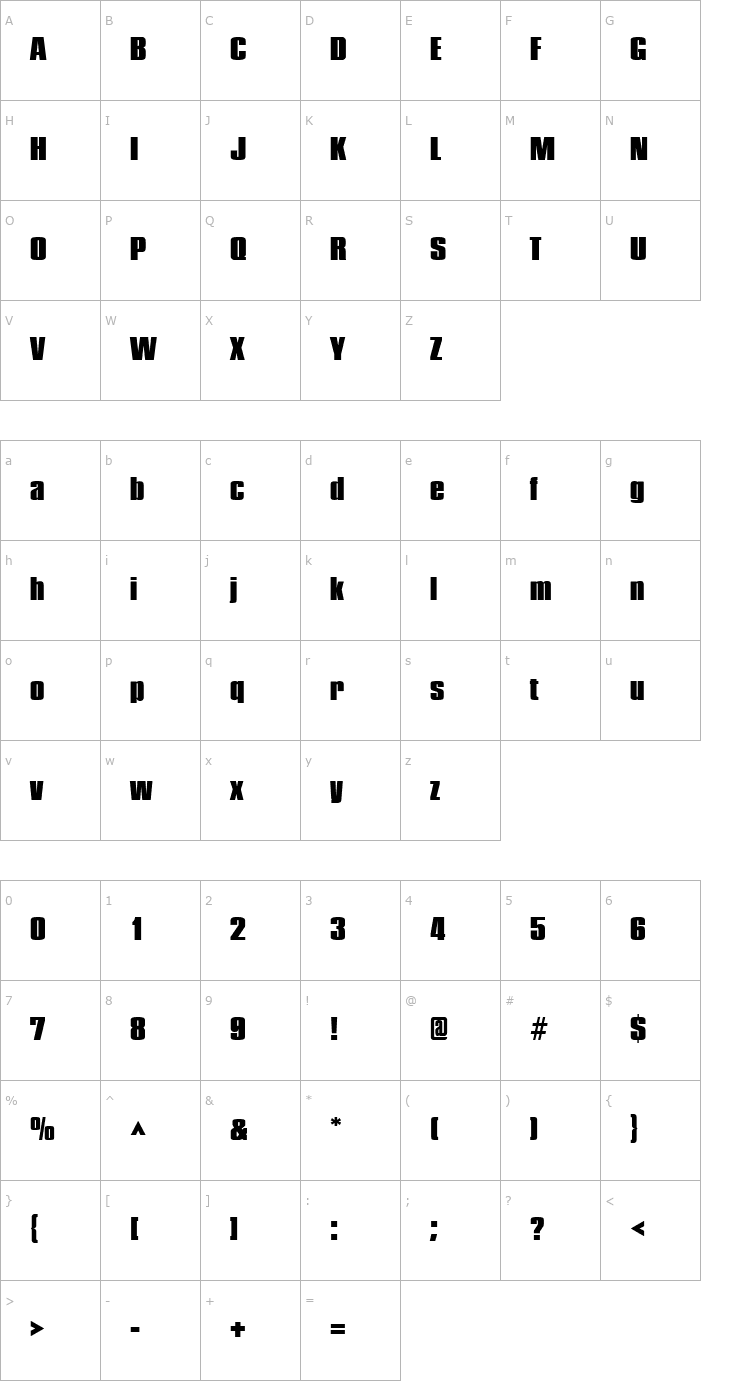 Character Map Pledge Black Font