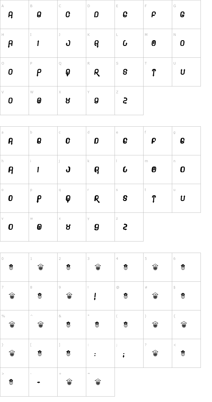 Character Map Plee Font