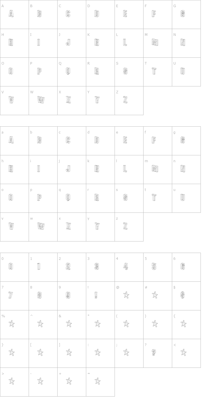 Character Map Plexifont BV Font