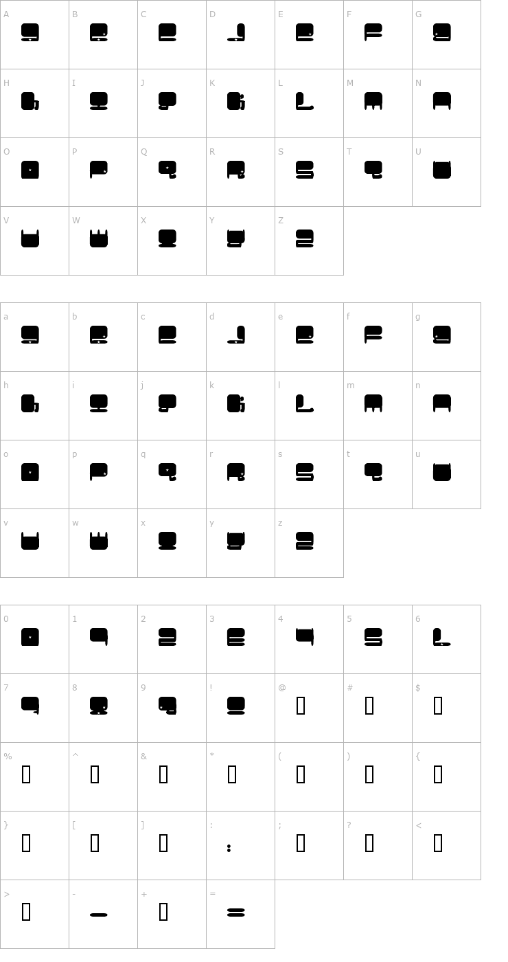 Character Map Plumbum Font