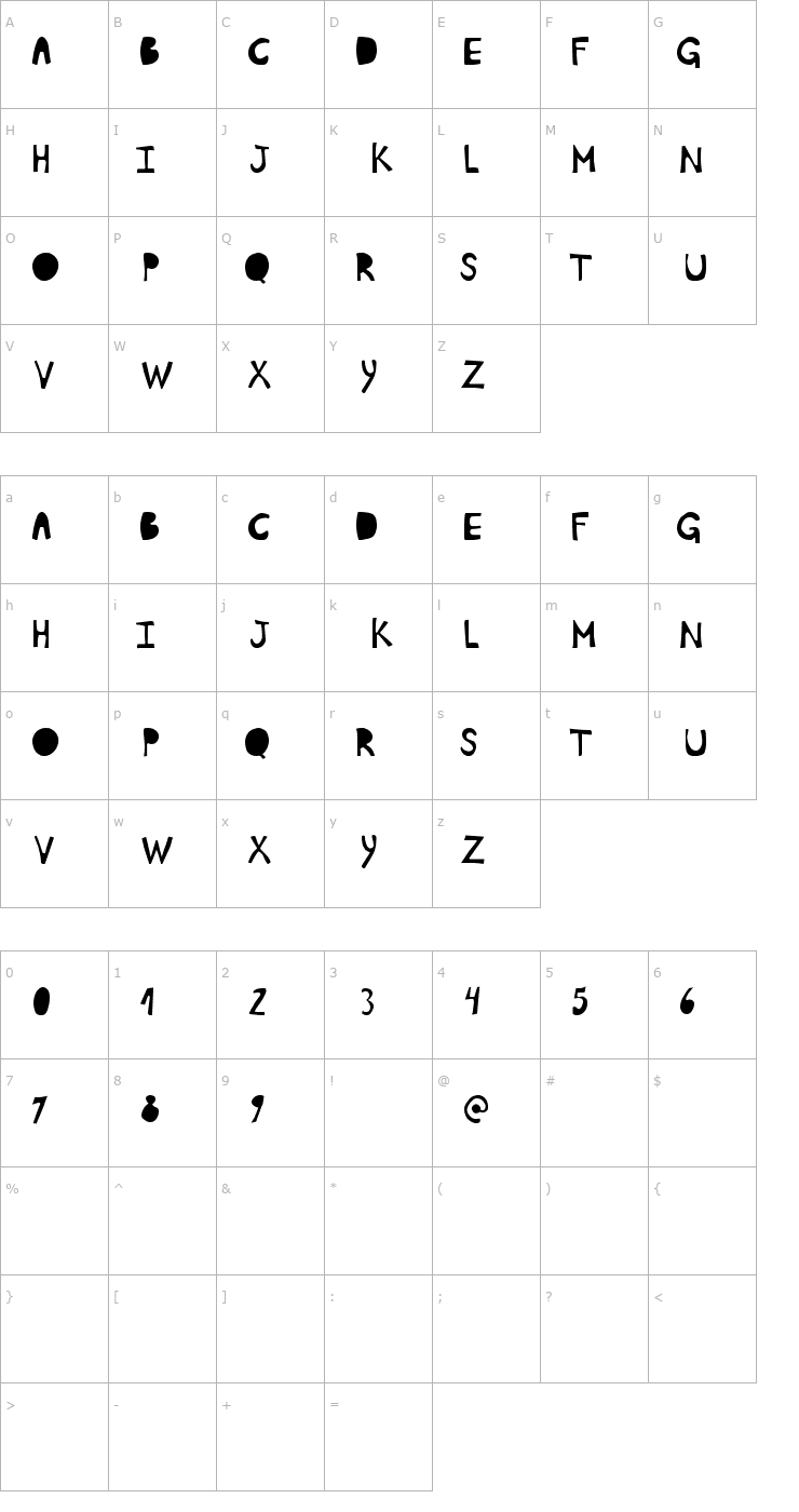 Character Map Plumon Font