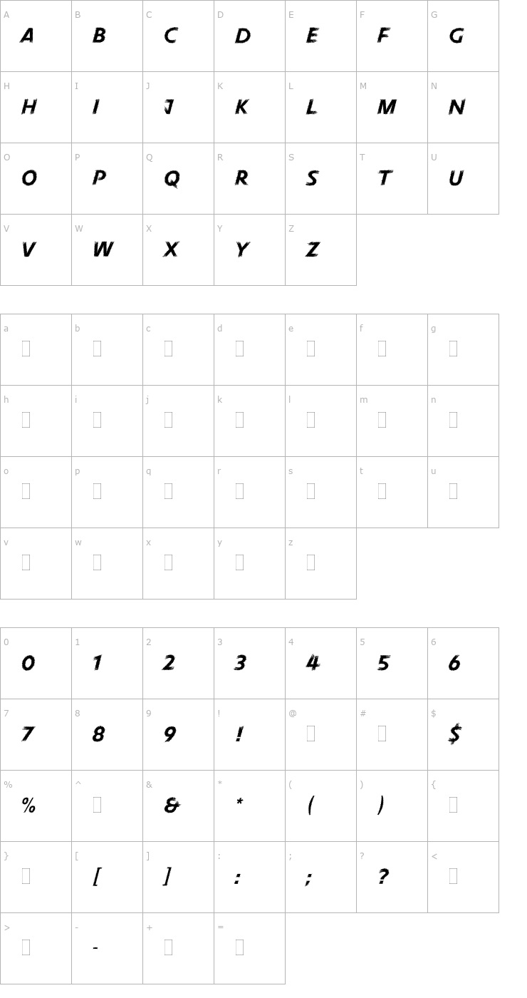 Character Map PneumaPlain Font