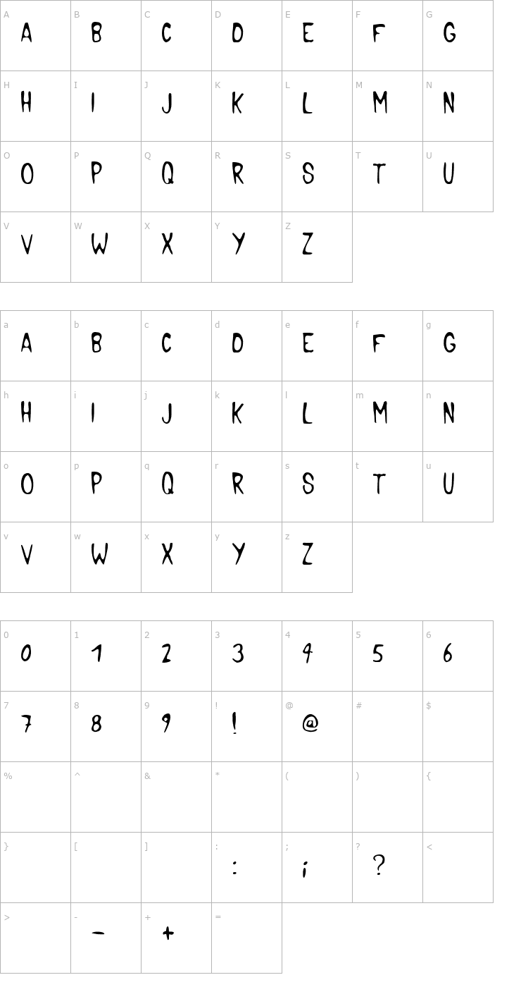 Character Map Pocket Monster Font