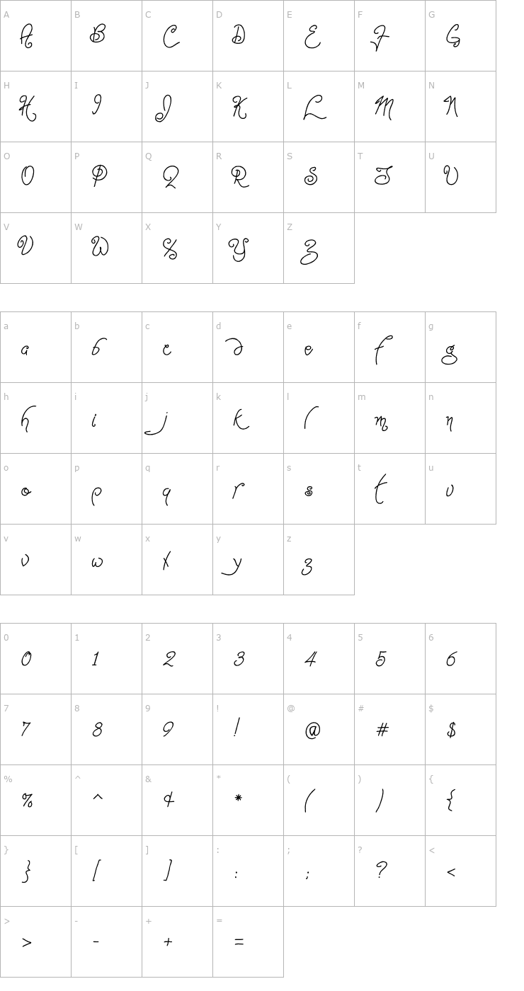 Character Map Point-Dexter Font