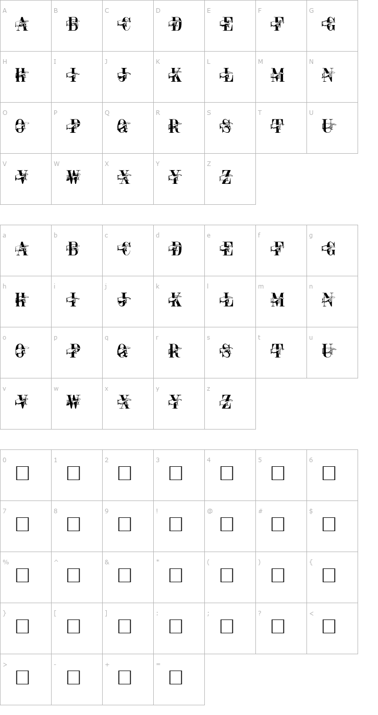 Character Map Pointage Regular Font