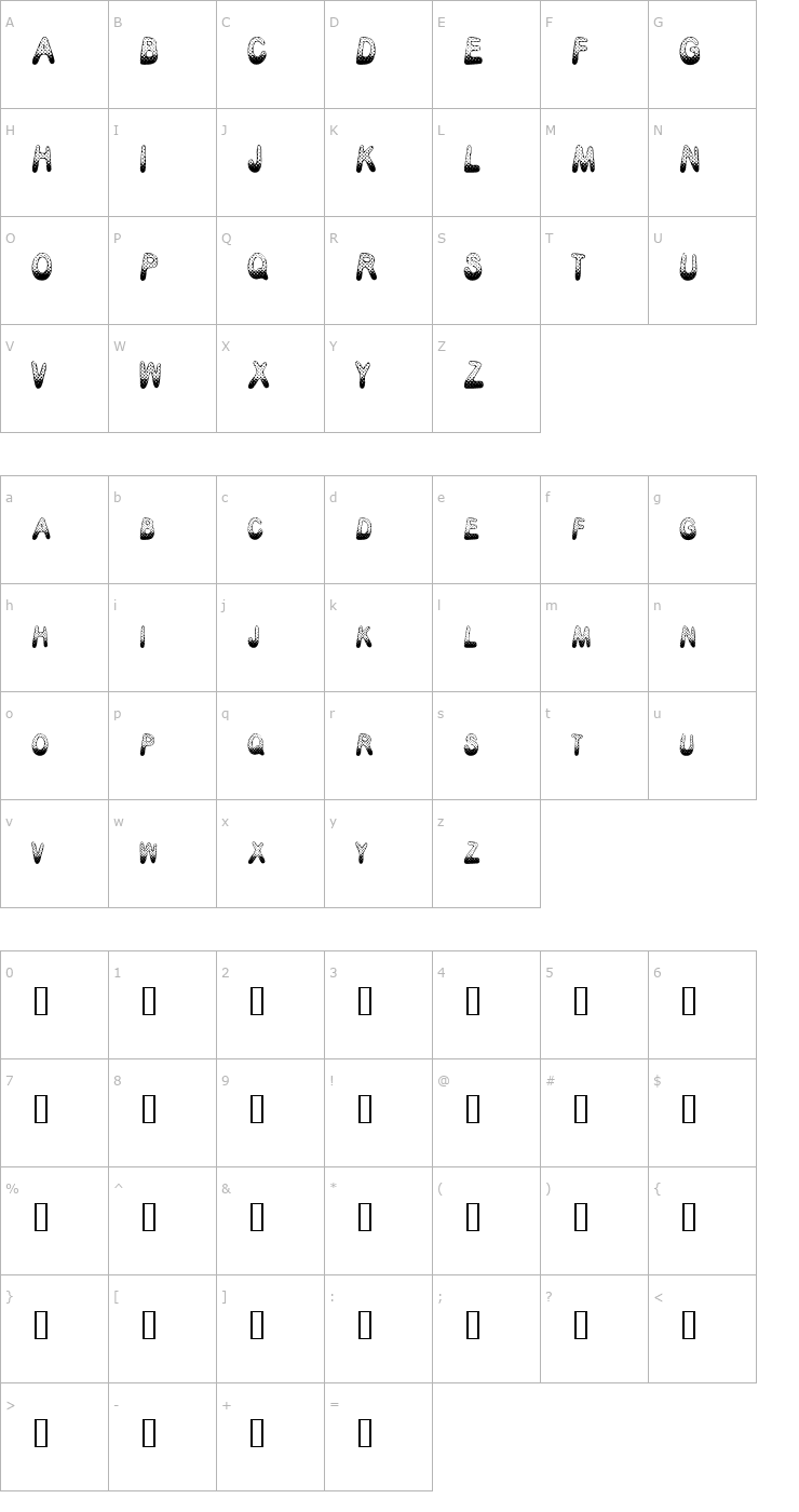 Character Map Poison Dots Font