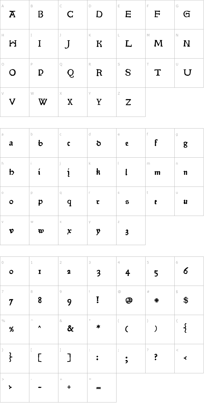 Character Map Pokoljaro Font