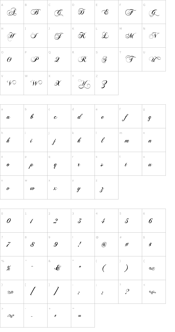 Character Map Polonaise Font