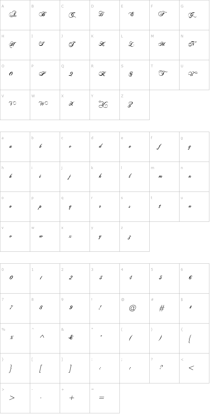 Character Map PolonaiseURWDBol Font