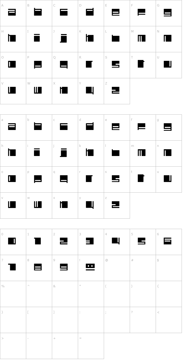 Character Map Polydiscous Font