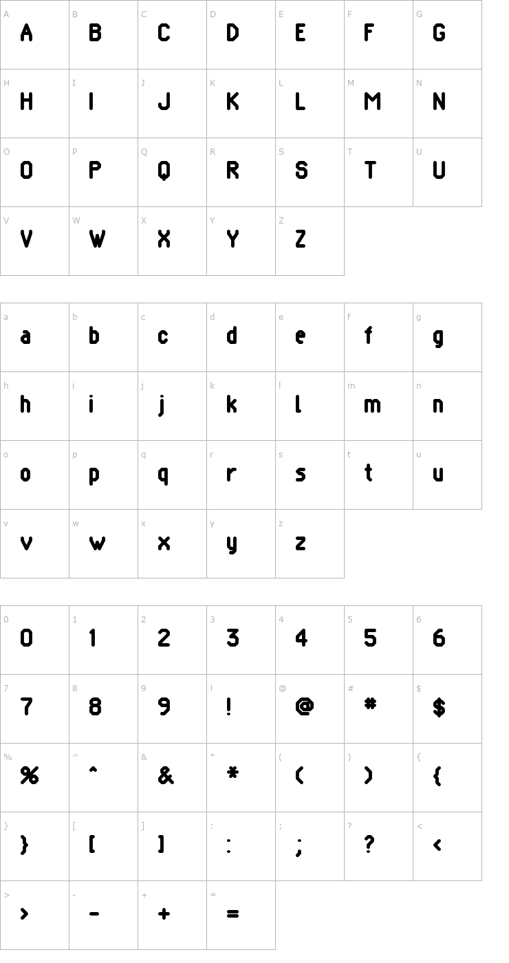 Character Map Pomcute Font