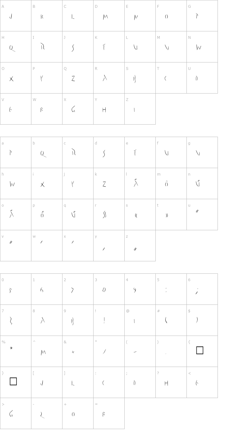 Character Map Pompeji.fog Font