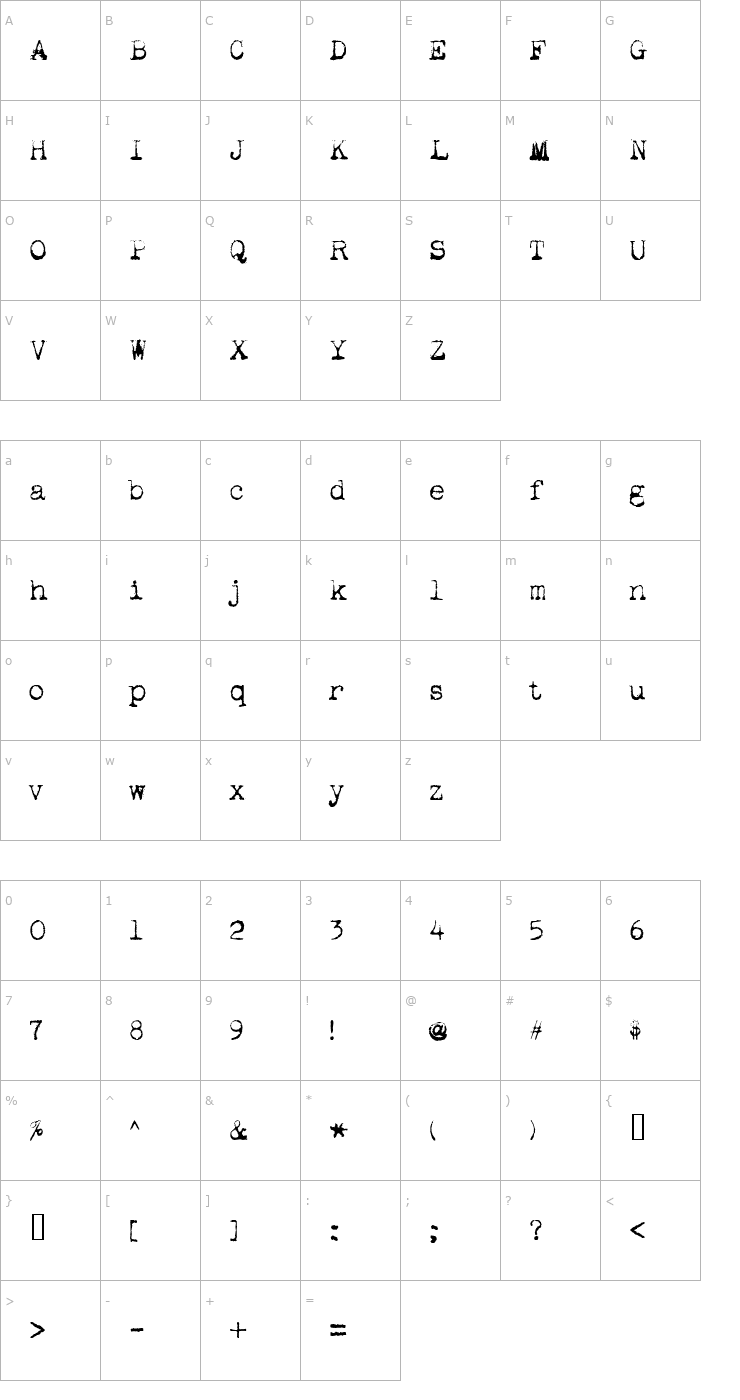 Character Map pookie fair Font