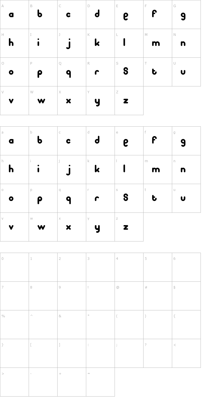 Character Map Pooplatter Font