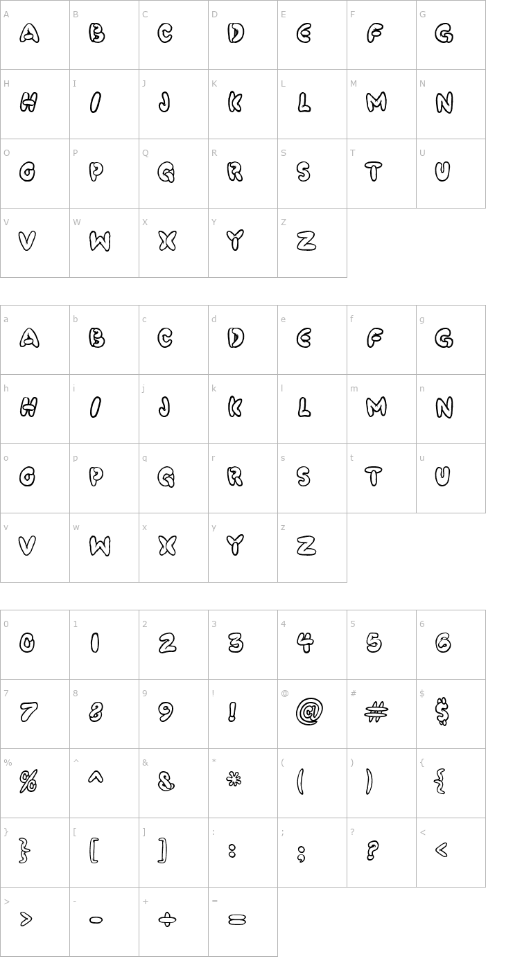 Character Map PooSmooth Font