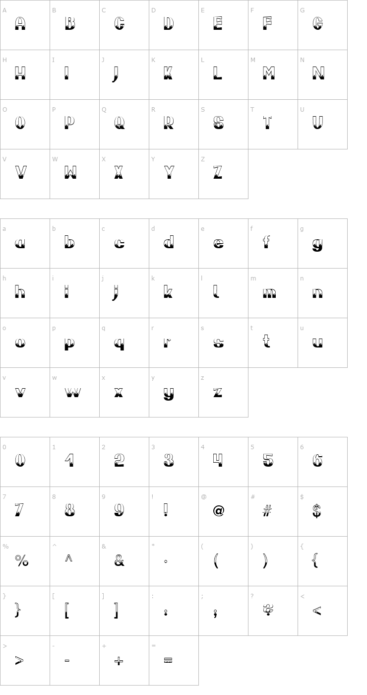 Character Map Popfire Becker Font