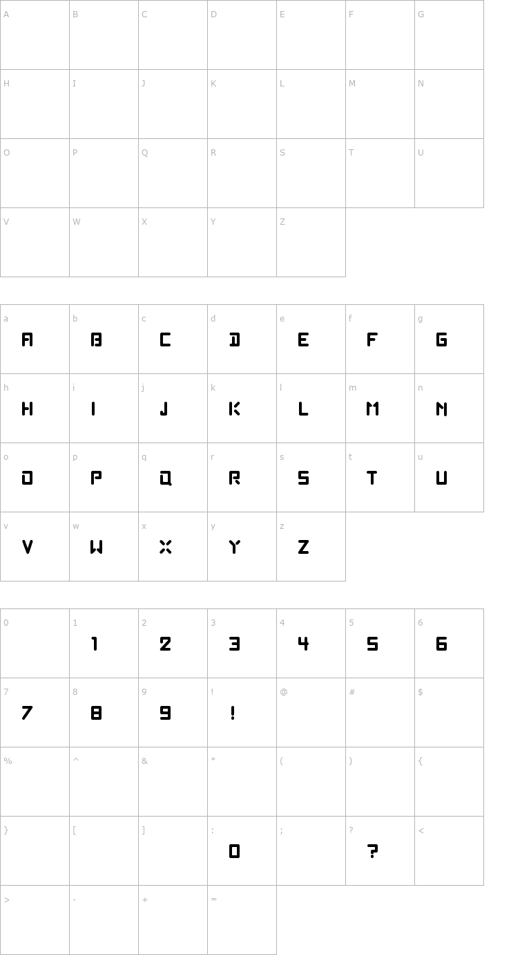 Character Map Poprock Font