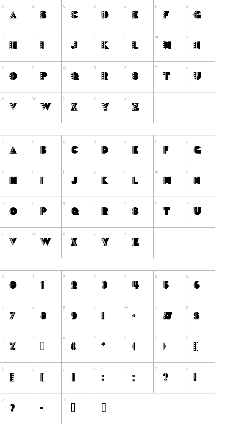 Character Map PopticsTwo Font