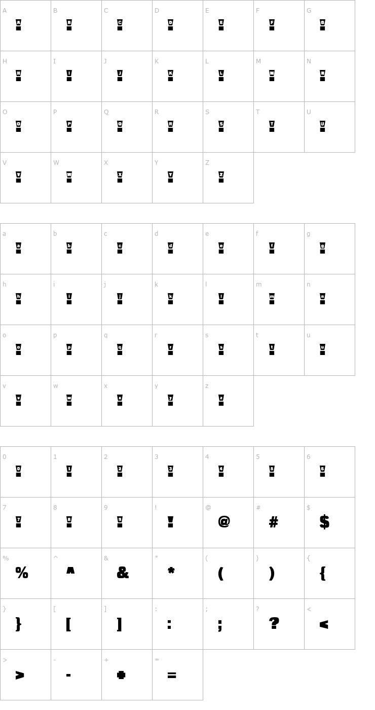 Character Map Populist Exclaim Font