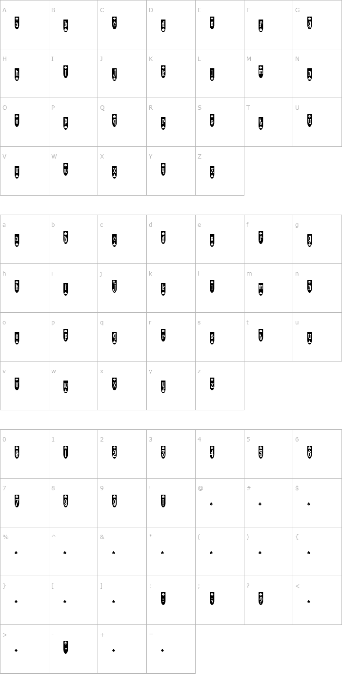 Character Map Populuxe Blub Font