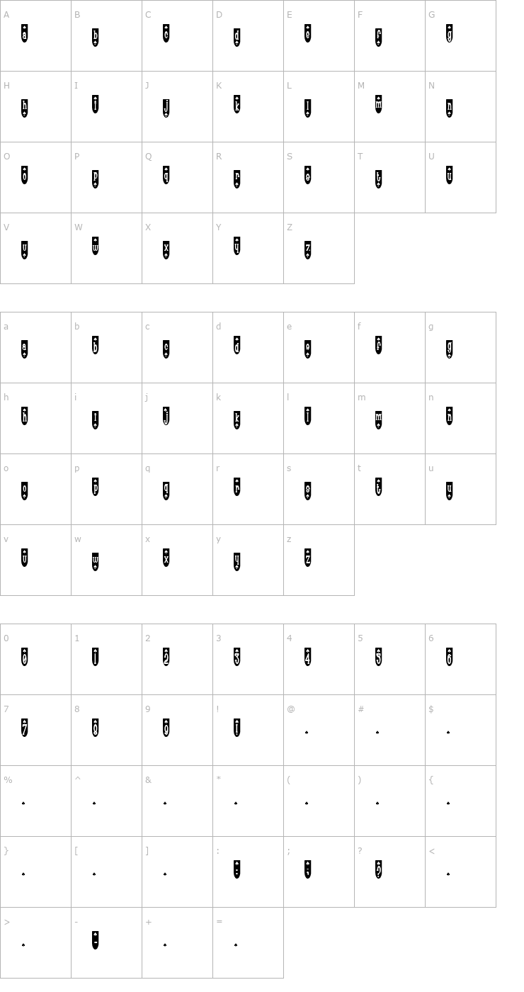 Character Map Populuxe Spade Font