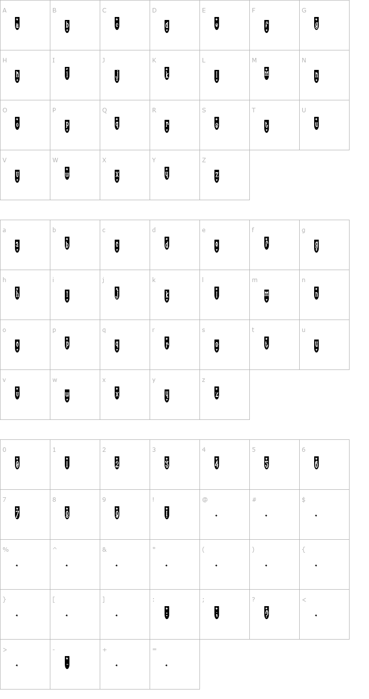 Character Map Populuxe Trink Font