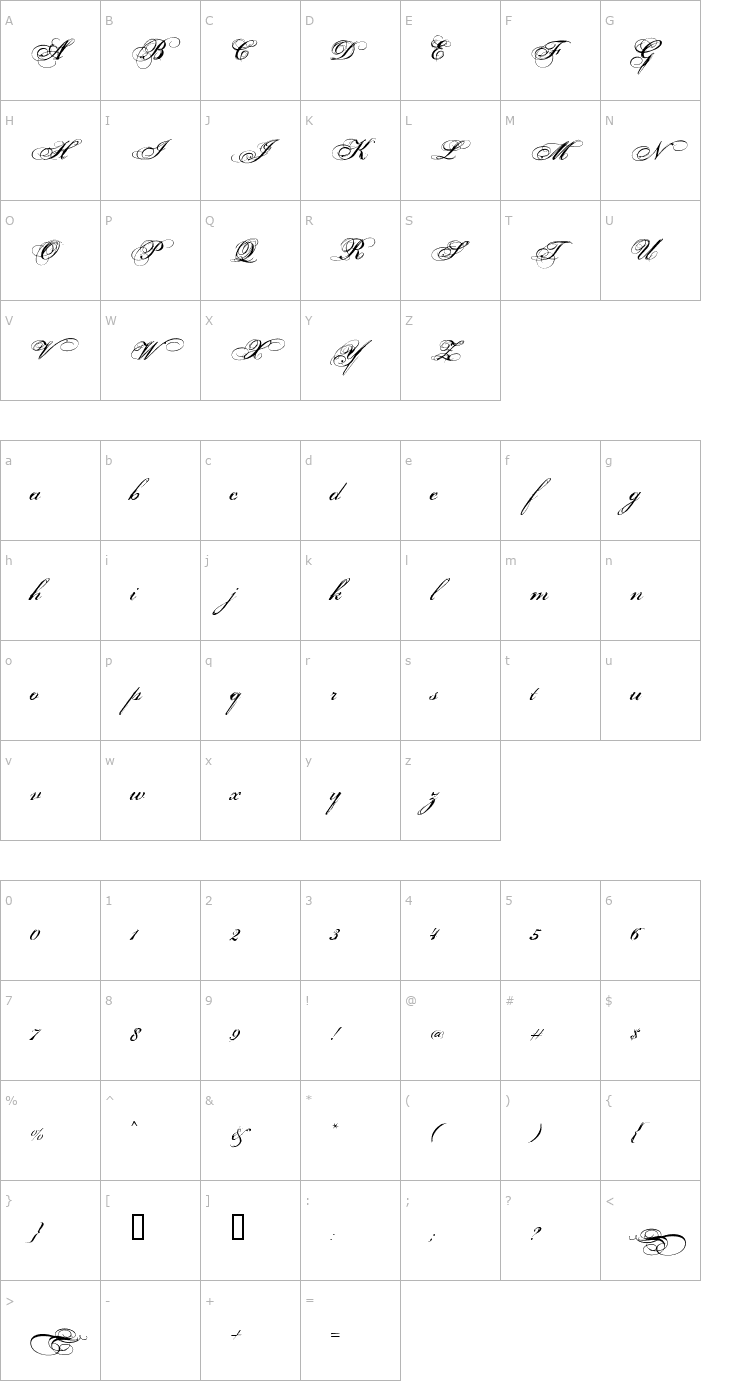 Character Map Porcelain Font