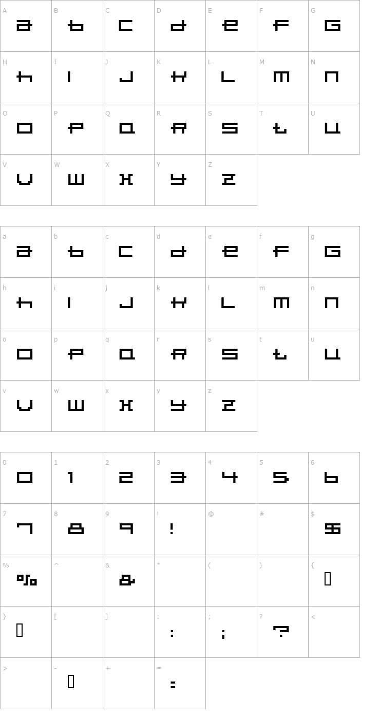 Character Map Porpoise Font