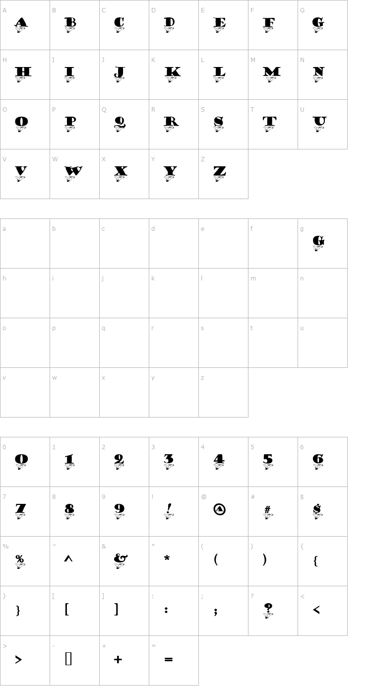 Character Map Portage Font