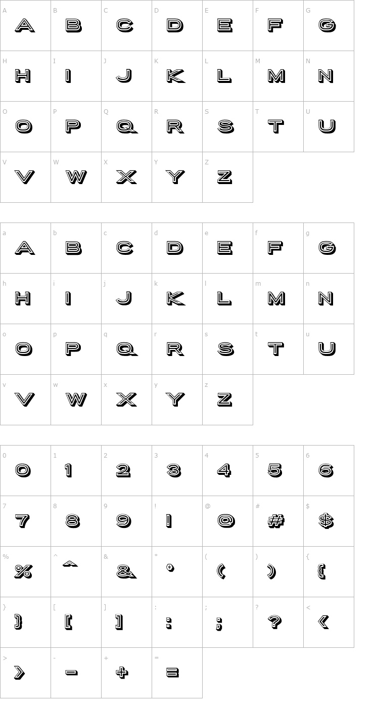 Character Map Porter Sans Block Font