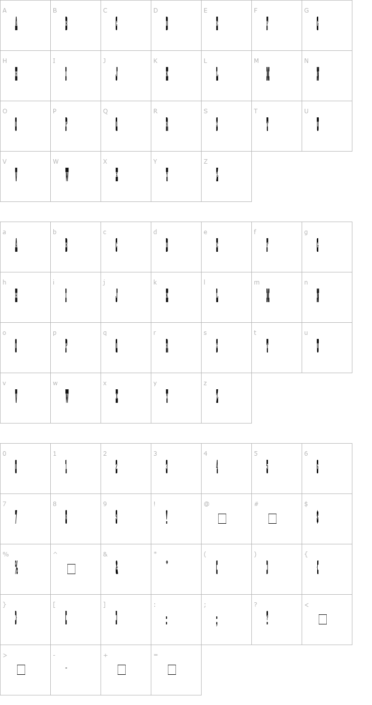 Character Map Posse Font