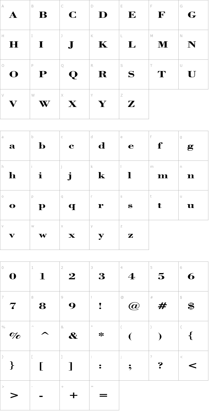 Character Map Poster Font