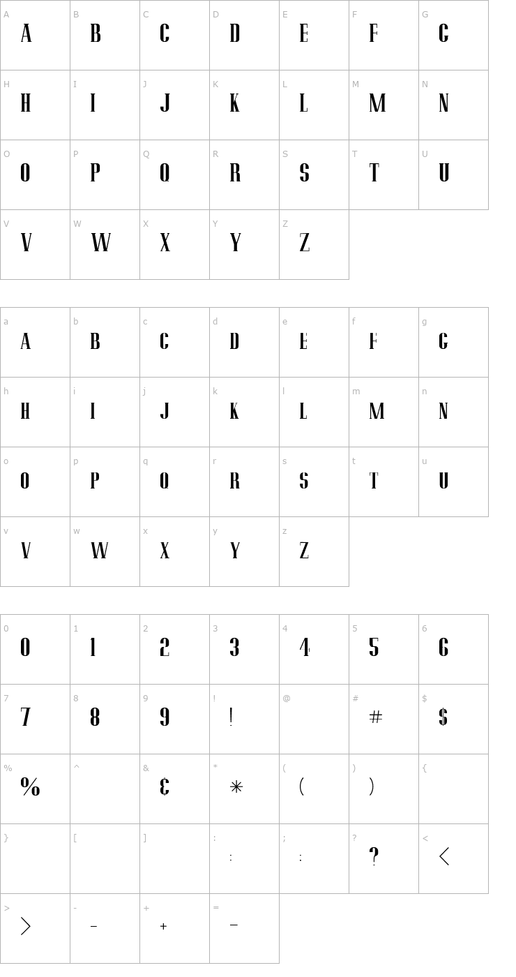Character Map Pottery Barn Font