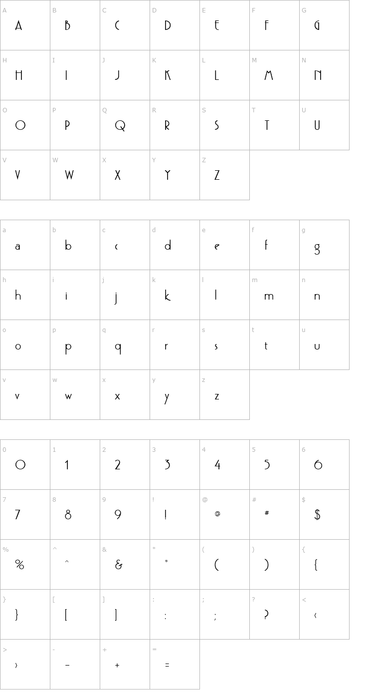 Character Map Pouf SSi Semi Bold Font