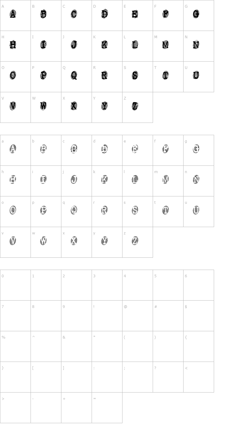 Character Map Powderfinger Font