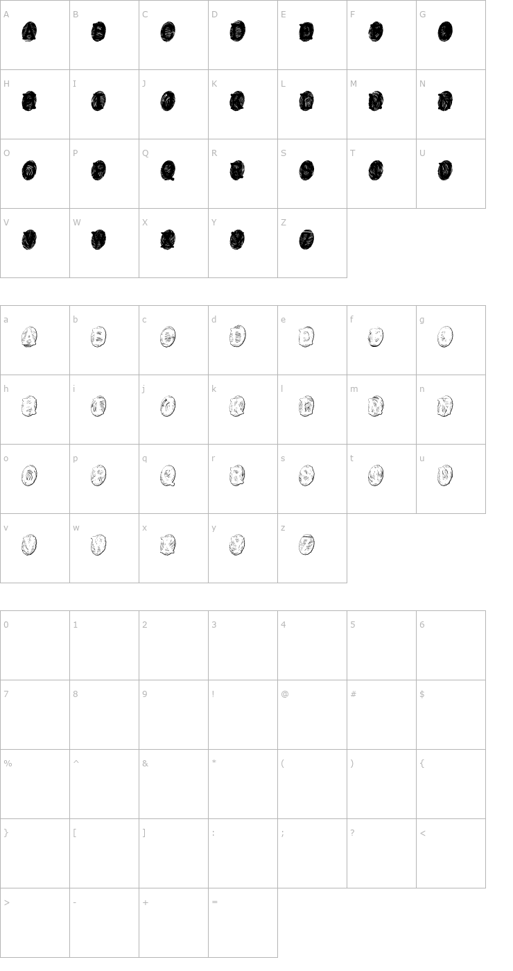 Character Map Powderfinger Ghost Font