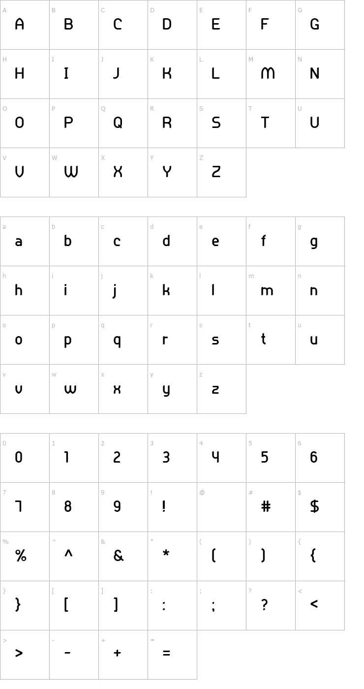 Character Map Practicum Font