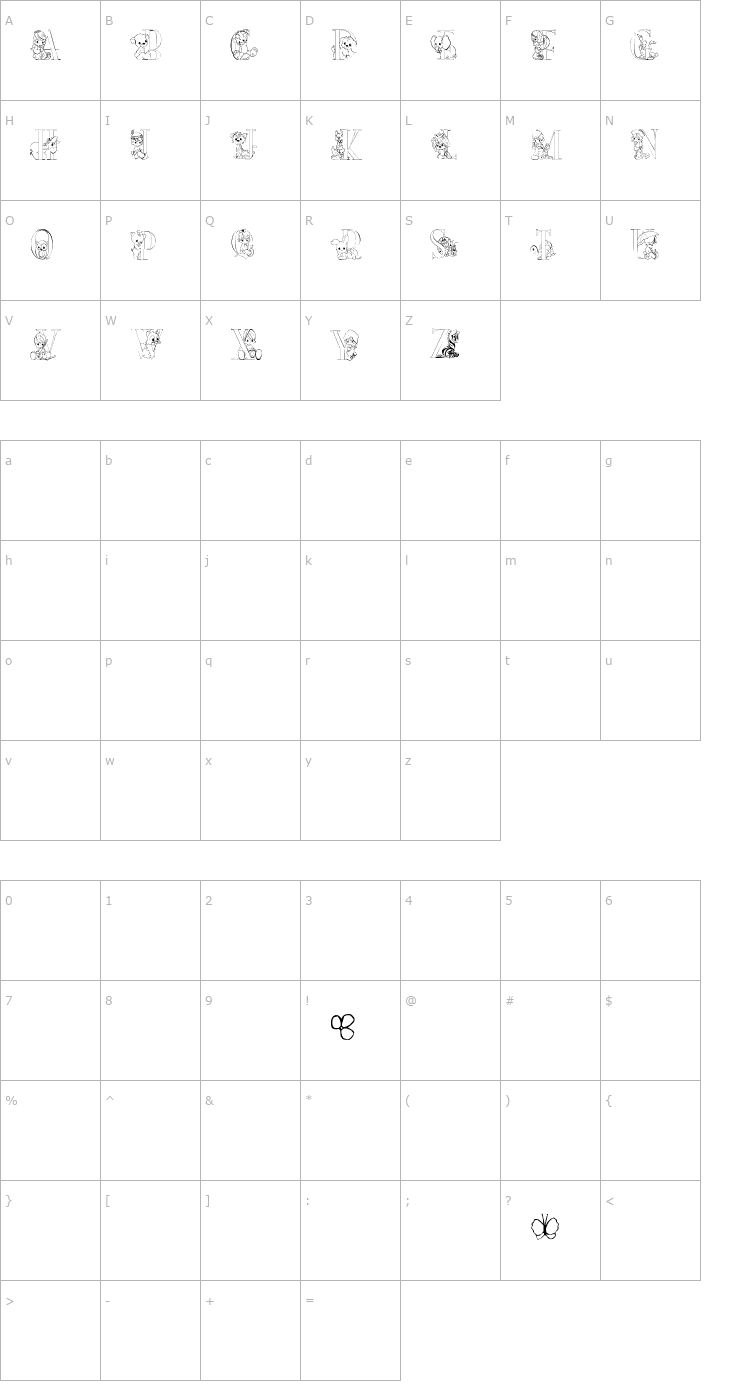 Character Map Precious Moments Font