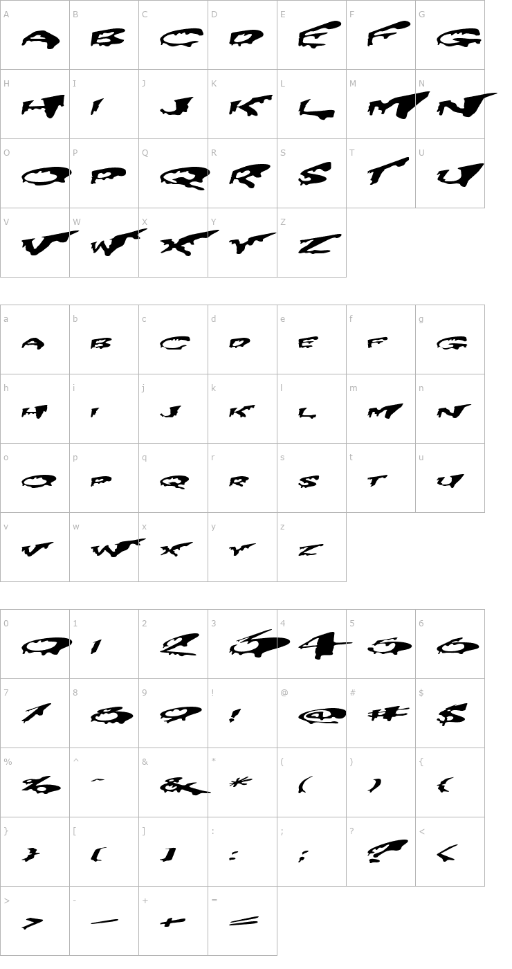 Character Map PreCrypt Font