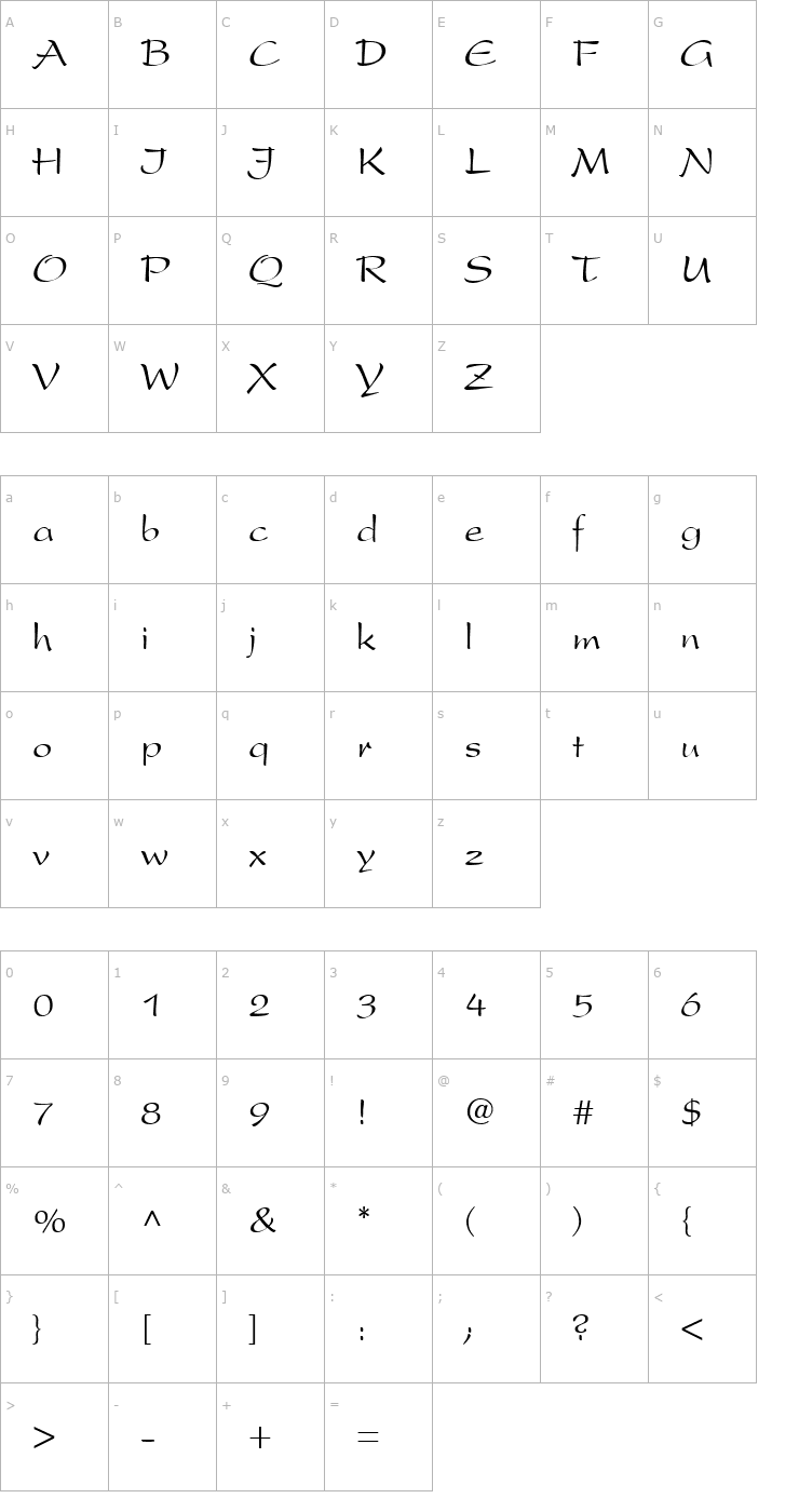 Character Map Premier Free Style DB Font