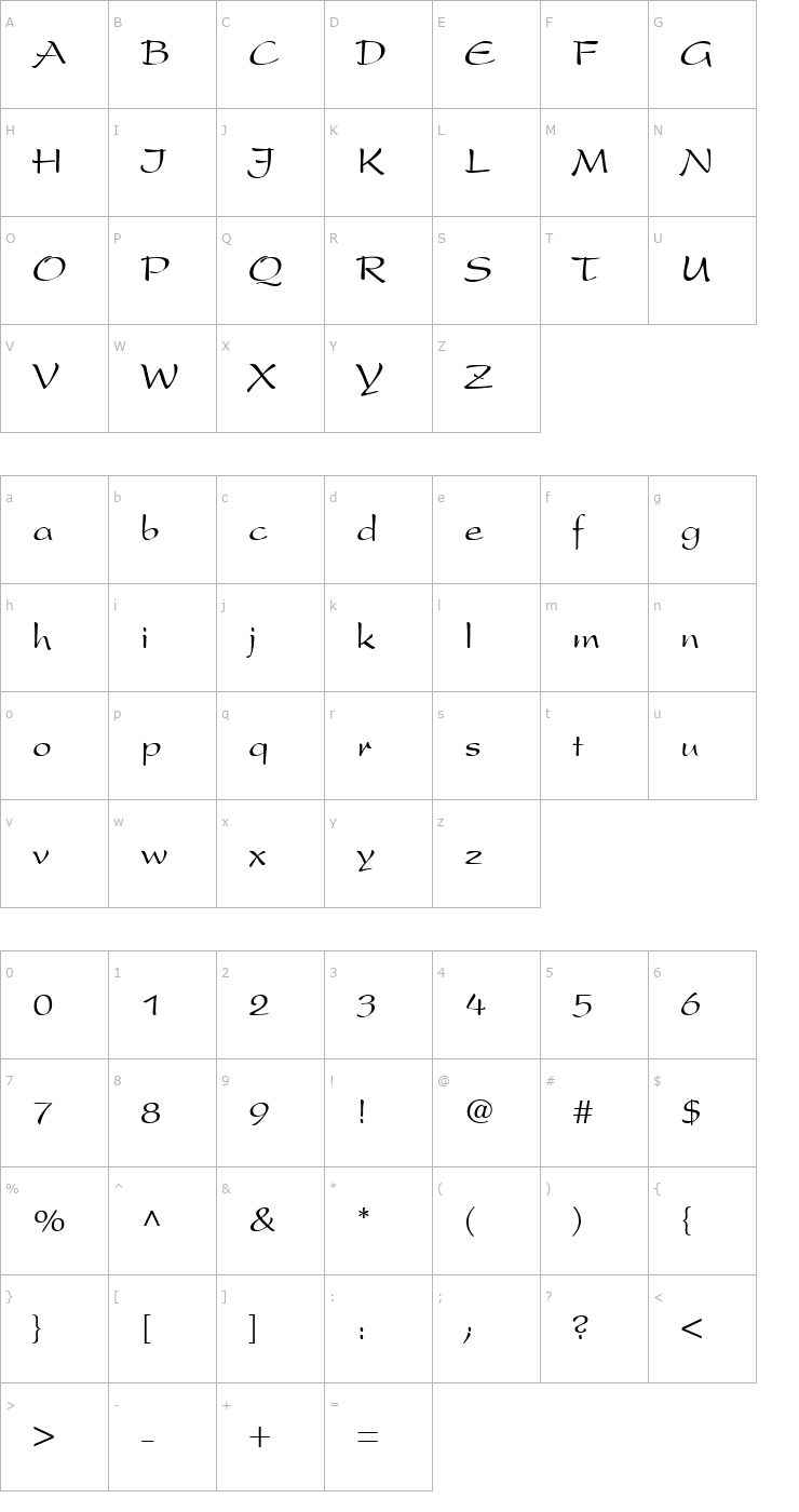 Character Map Premise-Regular Font