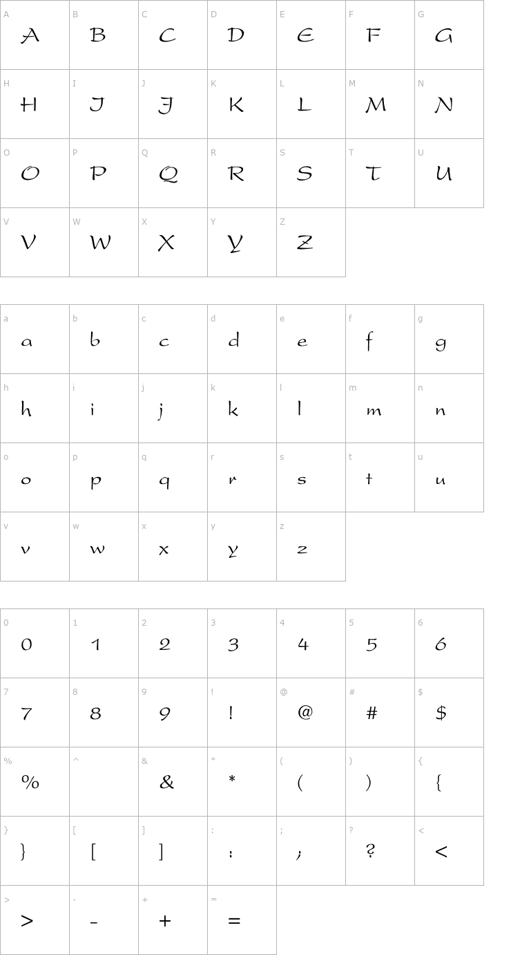 Character Map Prescript Font