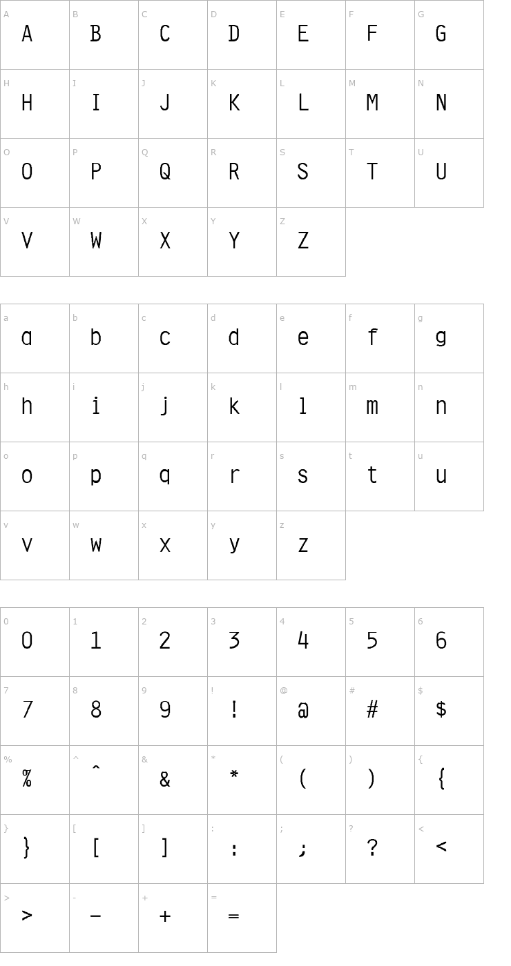 Character Map Presentor-Norma Font