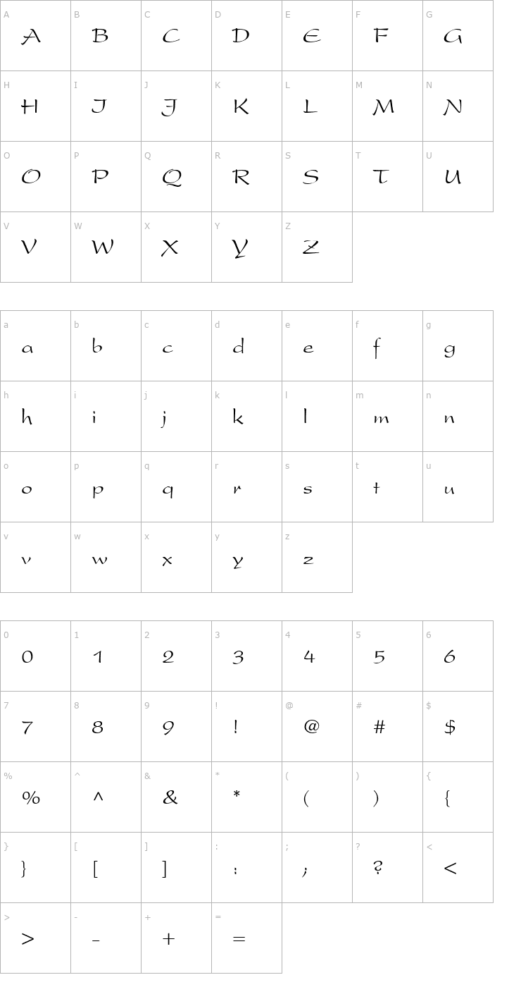 Character Map President Font