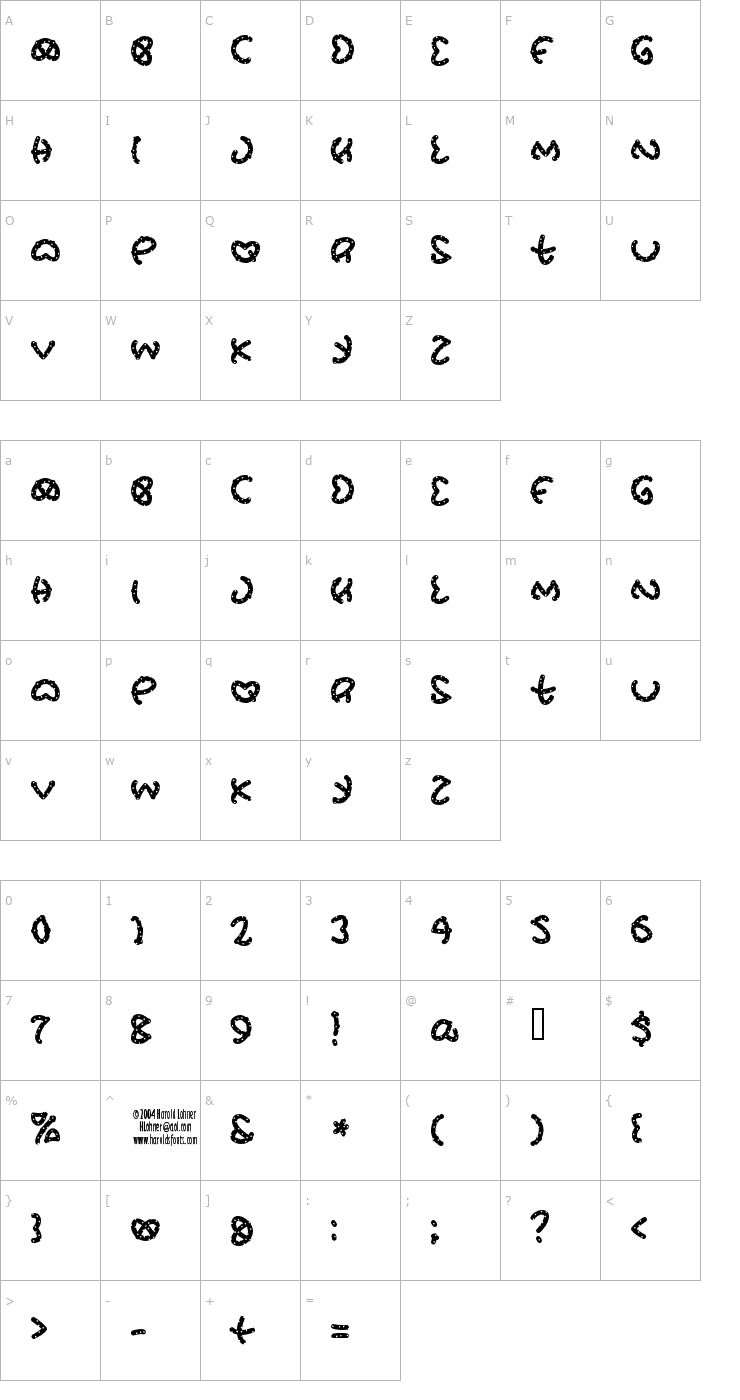 Character Map PretzSalted Font