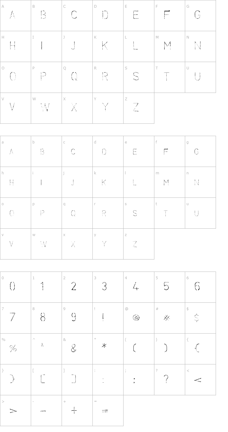 Character Map Primer Font