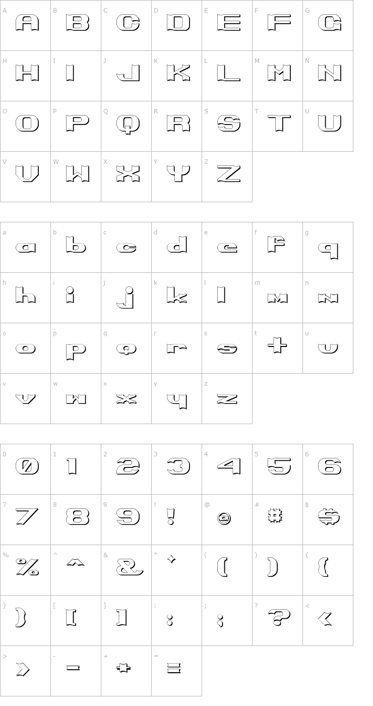 Character Map Primo Bright Font