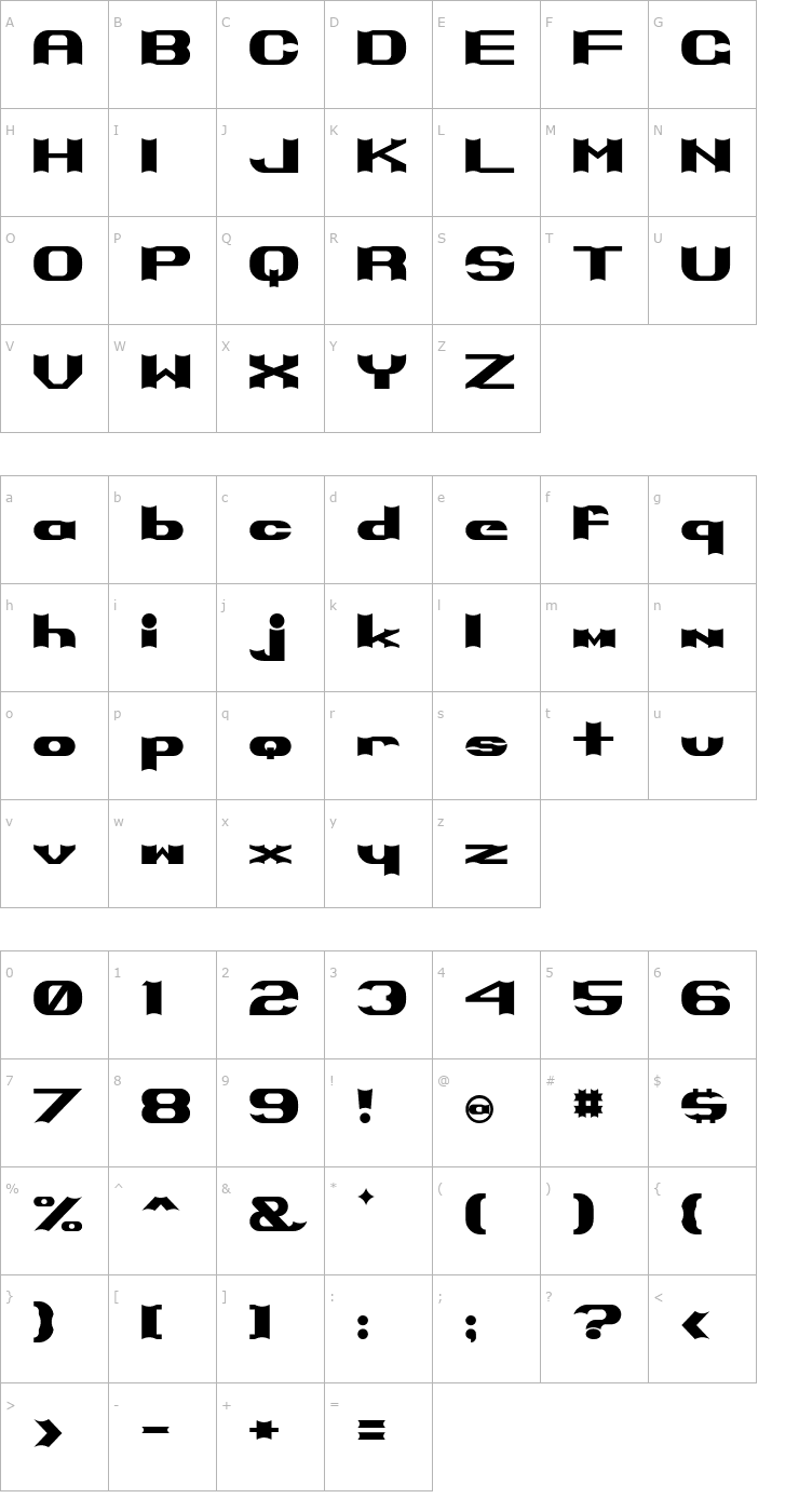 Character Map Primo Font